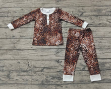 Load image into Gallery viewer, Baby Girls Leopard Buttons Design Shirt Pants Pajamas Clothes Sets
