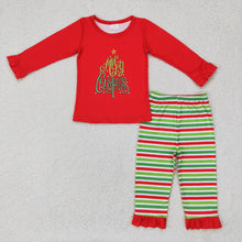 Load image into Gallery viewer, Sibling Baby Kids Merry Christmas Top Stripe Pants Christmas Clothes Sets
