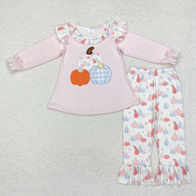 Load image into Gallery viewer, Baby Girls Fall Pumpkins Tunic Top Ruffle Pants Clothes Sets
