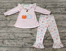 Load image into Gallery viewer, Baby Girls Fall Pumpkins Tunic Top Ruffle Pants Clothes Sets
