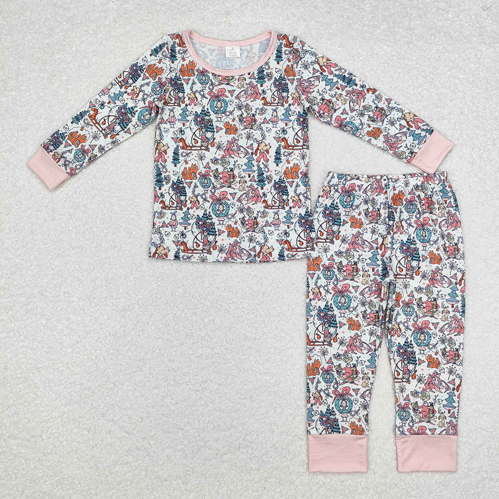 Baby Girls Christmas Lou Dog Bamboo Pajamas Clothes Sets