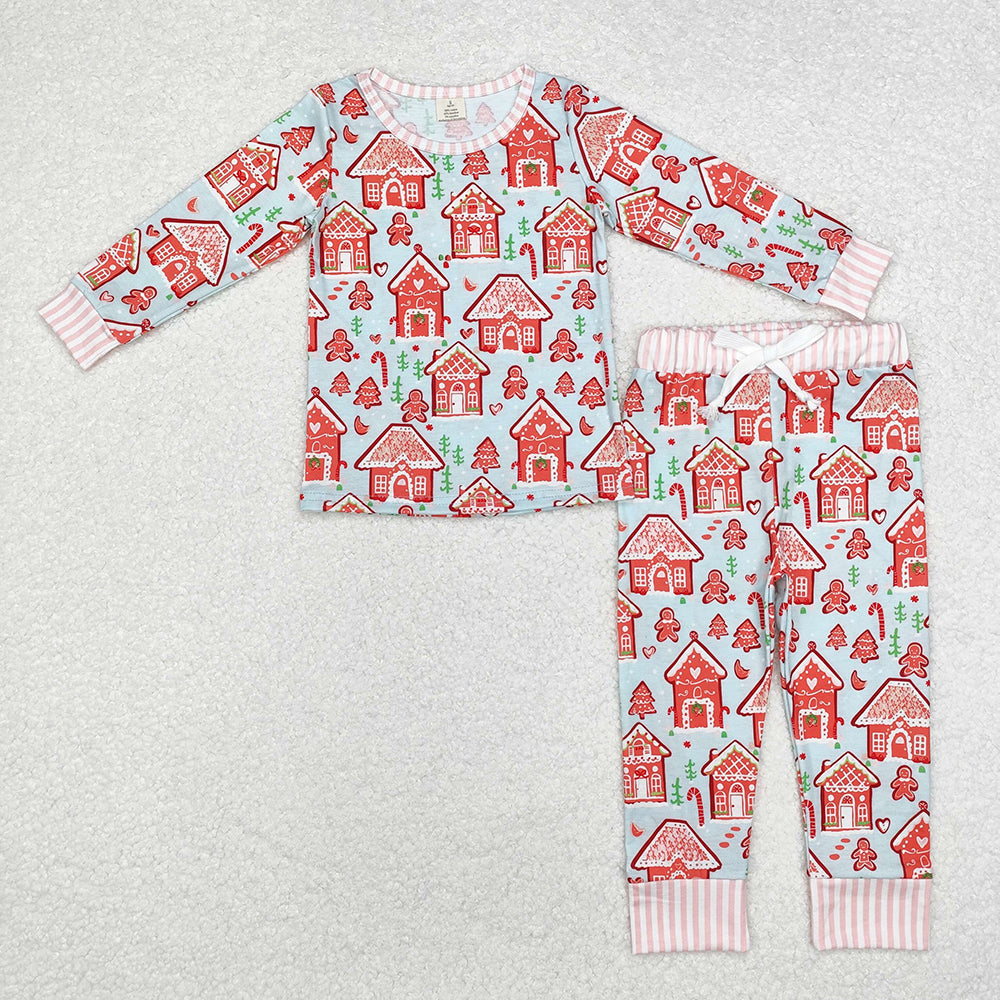 Baby Girls Gingerbread Christmas Bamboo Pajamas Clothes Sets