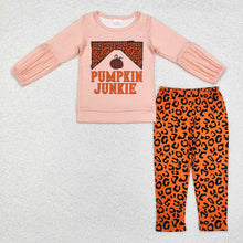 Load image into Gallery viewer, Baby Girls Leopard Pumpkin Top Legging Outfits Clothes Sets
