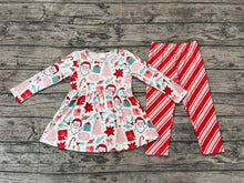 Load image into Gallery viewer, Baby Girls Christmas Santa Gifts Tunic Top Legging Clothes Sets
