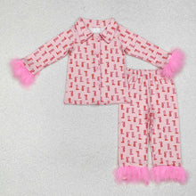 Load image into Gallery viewer, Family Mommy and Me Baby Girls Western Pink Boots Fur Pajamas Rompers
