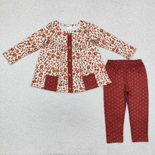 Load image into Gallery viewer, Sibling Baby Girls Fall Floral Pocket Tunic Legging Pants Clothing Sets
