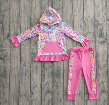 Load image into Gallery viewer, Baby Girls Long Sleeves Colorful Tie Dye Hoodies Pockets Pants Sets
