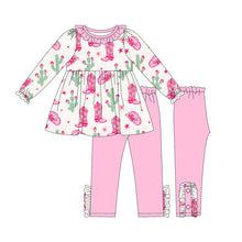 Load image into Gallery viewer, Baby Girls Pink Boots Cactus Tunic Legging Pants Western Set
