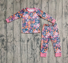 Load image into Gallery viewer, Baby Girls Lavender Long Sleeves Floral Top Pants Pajamas Sets
