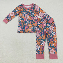 Load image into Gallery viewer, Sibling Baby Girls Lavender Floral Zip Rompers Pajamas Clothes Sets
