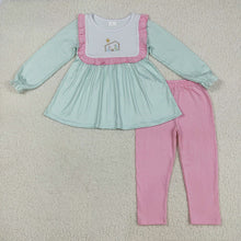 Load image into Gallery viewer, Sibling Baby Girls Blue Christmas Nativity Jesus Rompers Outfits Sets
