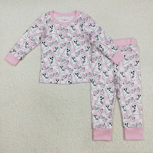 Load image into Gallery viewer, Baby Girls Pink Halloween Ghost BOO Top Pant Pajamas Sets
