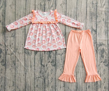 Load image into Gallery viewer, Baby Girls Fall Bow Pumpkins Tunic Ruffle Pants Clothes Sets

