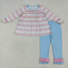 Load image into Gallery viewer, Sibling Baby Girls Christmas Soldier Top Blue Rompers Outfits
