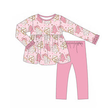 Load image into Gallery viewer, Baby Girls Pink Christmas Trees Bows Tunic Legging Pant Clothes Set
