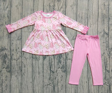 Load image into Gallery viewer, Baby Girls Pink Christmas Trees Bows Tunic Legging Pant Clothes Set
