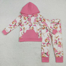 Load image into Gallery viewer, Sibling Baby Girls Long Sleeves Santa Leopard Pockets Hoodies Top Legging Pants Set
