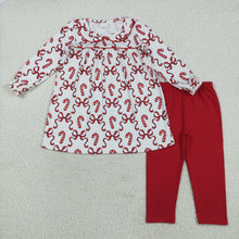 Load image into Gallery viewer, Sibling Baby Girls Long Ruffle Sleeves Holly Santa Plaid Tunic Pants Christmas Set
