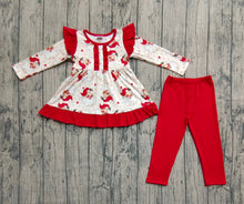 Load image into Gallery viewer, Baby Girls Christmas Santa Stars Button Tunic Legging Pants Sets
