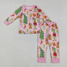 Load image into Gallery viewer, Baby Girls Christmas Face Trees Gifts Top Pants Pajamas Sets
