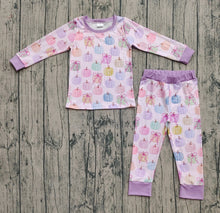 Load image into Gallery viewer, Baby Girls Colorful Bows Pumpkins Top Pant Fall Pajamas Set
