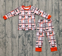Load image into Gallery viewer, Baby Girls Ghosts Bats Plaid Top Pants Halloween Pajamas Set
