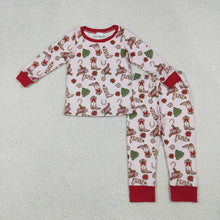 Load image into Gallery viewer, Baby Girls Boots Holly Top Pant Christmas Pajamas Sets
