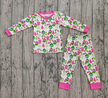 Load image into Gallery viewer, Baby Girls Green Face Gifts Top Pants Christmas Pajamas Sets
