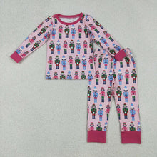 Load image into Gallery viewer, Baby Girls Christmas Pink Soldiers Tops Pants Pajamas Sets
