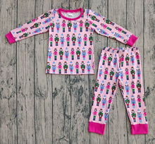 Load image into Gallery viewer, Baby Girls Christmas Pink Soldiers Tops Pants Pajamas Sets
