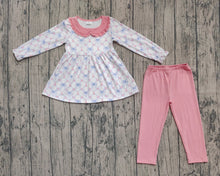 Load image into Gallery viewer, Baby Girls Bows Flowers Checked Tunic Leggings Pant Clothes Sets
