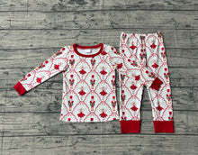 Load image into Gallery viewer, Baby Girls Bows Soldiers Checked Top Pant Christmas Pajamas Sets
