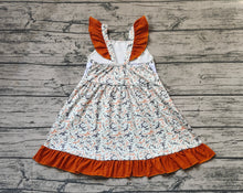 Load image into Gallery viewer, Baby Girls Embroidery Camo Ducks Straps Ruffle Knee Length Dresses
