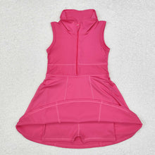 Load image into Gallery viewer, Baby Girls Dark Pink Athletic Active Wear Knee Length Dresses
