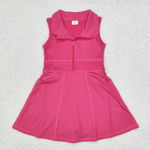 Load image into Gallery viewer, Baby Girls Dark Pink Athletic Active Wear Knee Length Dresses
