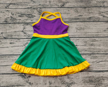 Load image into Gallery viewer, Baby Girls Purple Mardi Gras Athletic Active Wear Knee Length Dresses
