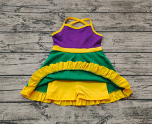 Load image into Gallery viewer, Baby Girls Purple Mardi Gras Athletic Active Wear Knee Length Dresses
