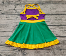 Load image into Gallery viewer, Baby Girls Purple Mardi Gras Athletic Active Wear Knee Length Dresses
