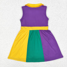 Load image into Gallery viewer, Baby Girls Purple Mardi Gras Active Wear Knee Length Dresses
