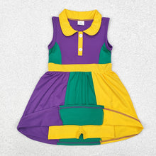 Load image into Gallery viewer, Baby Girls Purple Mardi Gras Active Wear Knee Length Dresses
