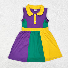 Load image into Gallery viewer, Baby Girls Purple Mardi Gras Active Wear Knee Length Dresses
