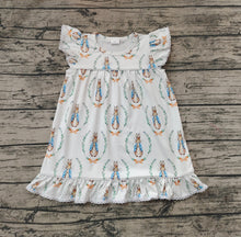 Load image into Gallery viewer, Baby Girls Easter Rabbits Flutter Sleeve Knee Length Dresses
