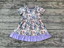 Load image into Gallery viewer, Baby Girls Purple Dog Easter Rabbits Knee Length Dresses
