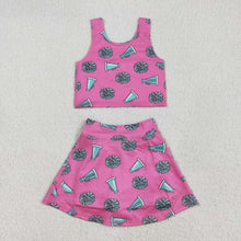 Load image into Gallery viewer, Sibling Baby Girls Football Baseball Cheer Yoga Active Wear Top Shorts Skirts Clothes Sets
