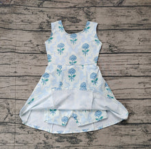 Load image into Gallery viewer, Baby Girls Blue Flowers Bows Tennise Active Wear Athletic Dresses
