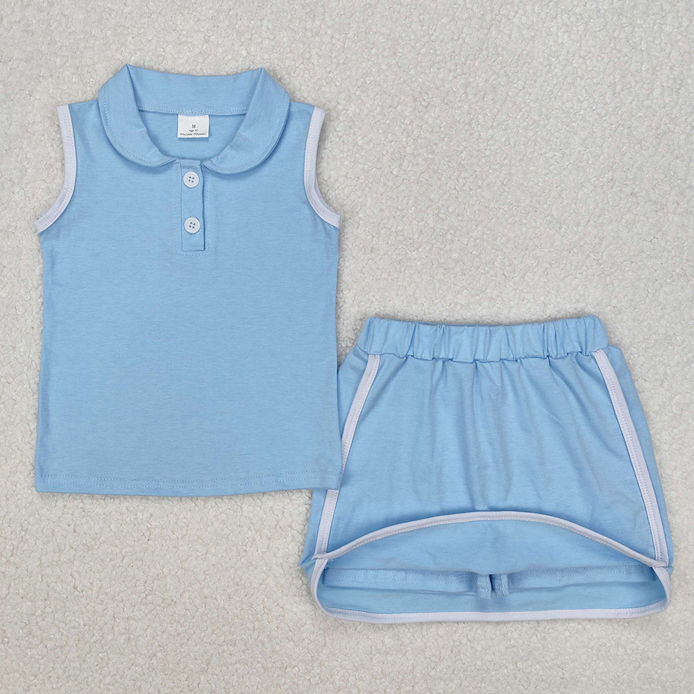 Baby Girls Aqua Pullover Top Sports Shorts Clothes Sets