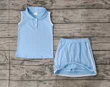 Load image into Gallery viewer, Baby Girls Aqua Pullover Top Sports Shorts Clothes Sets

