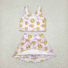Load image into Gallery viewer, Sibling Baby Girls Football Baseball Cheer Yoga Active Wear Top Shorts Skirts Clothes Sets
