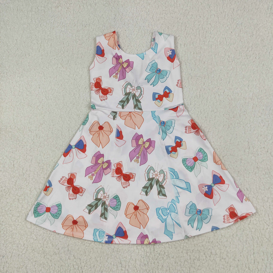 Sibling Baby Girls Colorful Flowers Bows Shorts Active Yoga Athletic Dress Skorts Set