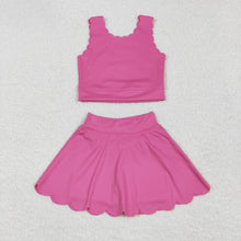 Load image into Gallery viewer, Sibling Baby Girls Yoga Vest Skirt Active Wear Clothes Sets

